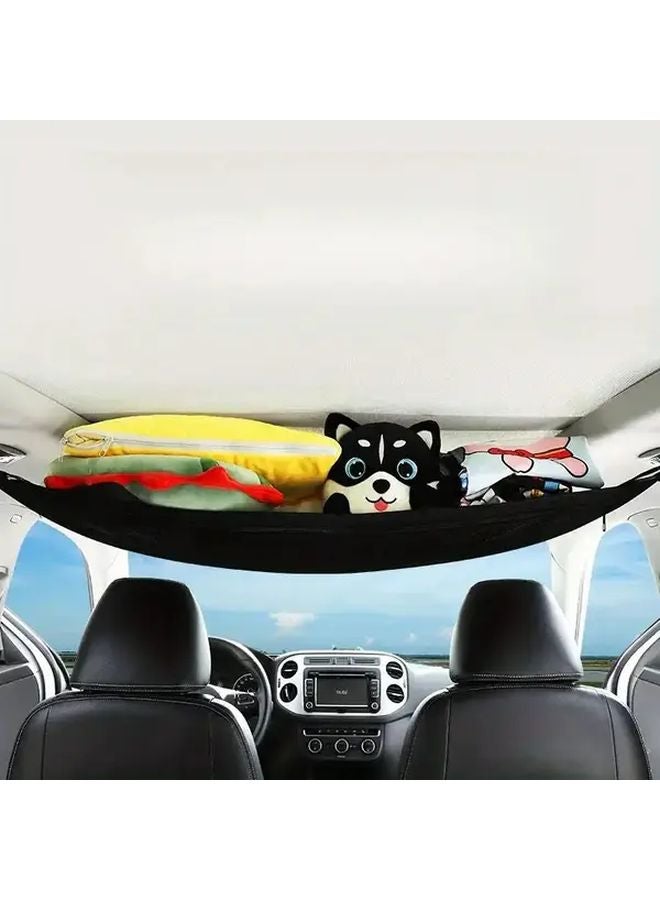 Black Car Ceiling Storage Net 2 Pack Large Capacity Roof Organizer For Travel Camping - Image 4